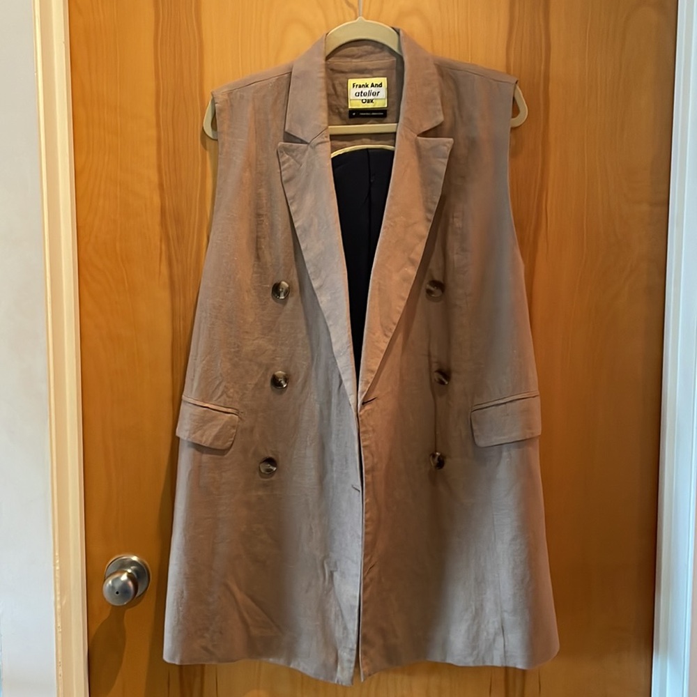 Limited Edition Cotton and Linen oversized sleaveless blazer/mini dress - Picture 5 of 12